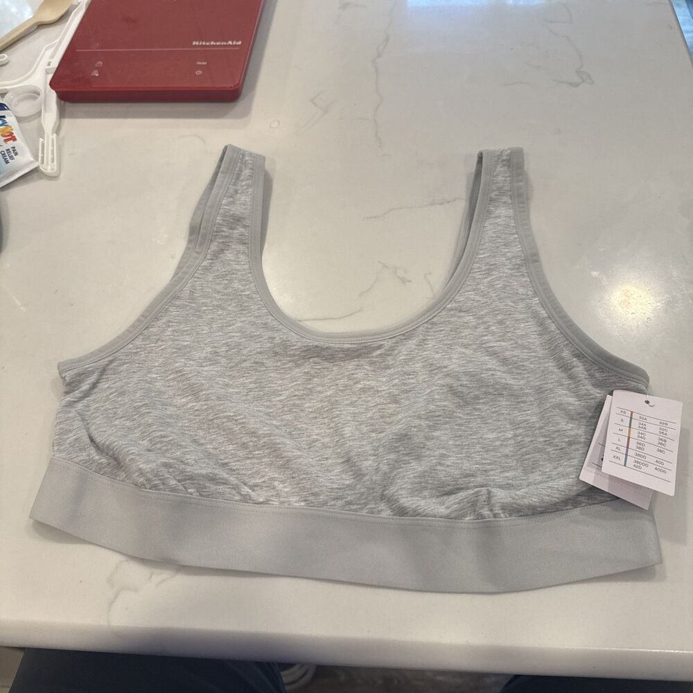 Auden gray XL unlined scoop neck bralette NWT
